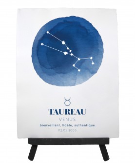 Personalized "blue" zodiac poster 25x33cm