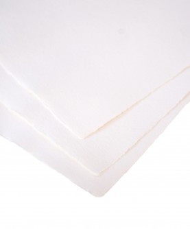 10 sheets : White cotton rag paper - large size