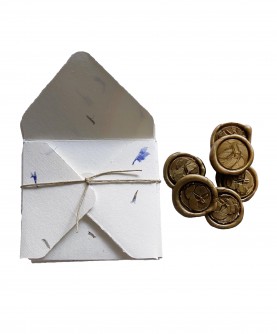 6 mini lettre-enveloppes avec cachet de cire