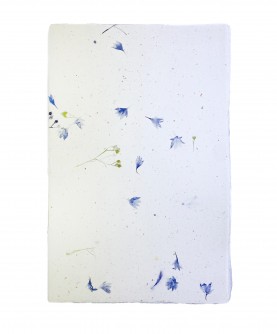 Carnet cousu papier coton fleurs bleues et graminées "série limitée"